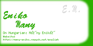 eniko many business card